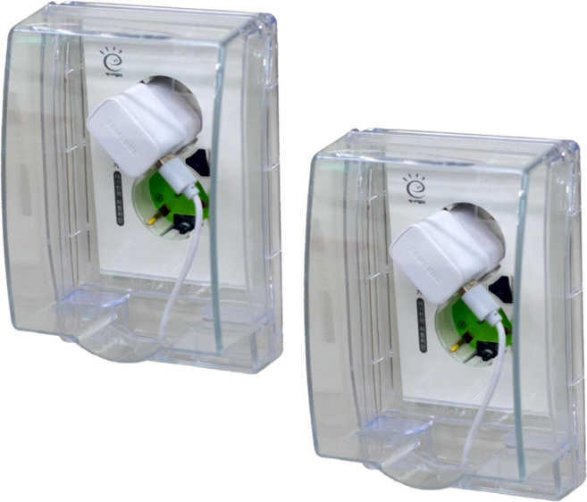 콘센트 방수 커버 덮개 안전 가리개 스위치 커버 2구 1구, 1개, 투명블랙