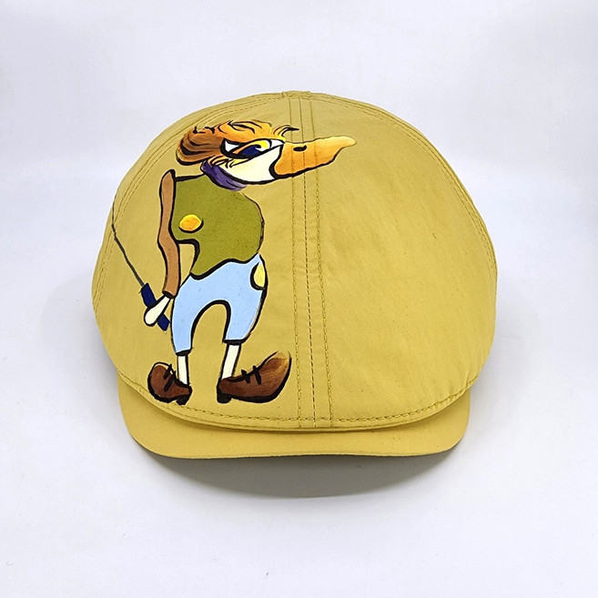 뜨레디자인 시원한 폴리 그레이 골프 헌팅캡 남녀공용 썸머 여름용 시원한 소재 통풍 햇빛차단 여름 골프 모자 수제그림 특수원단, 1개, 머스타드옐로우+땀패드추가없음