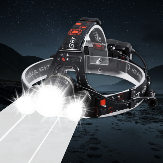 업투유 3000루멘 LED 헤드랜턴 충전식 낚시 등산 해루질, 헤드랜턴 + 충전지 세트, 1세트, 헤드랜턴+충전지