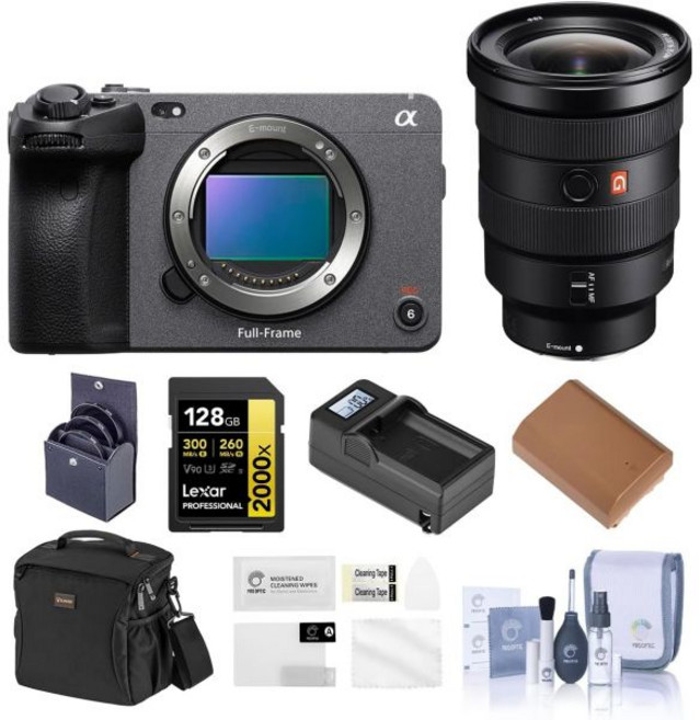 소니 FX3 시네마 카메라와 FE 1635mm f28 GM 렌즈 번들 세트 128GB 메모리 카드 여분 배터리 충전기 키트 82mm 필터 가방, 소니 FX3 시네마 카메라와 FE 1635mm f2.8
