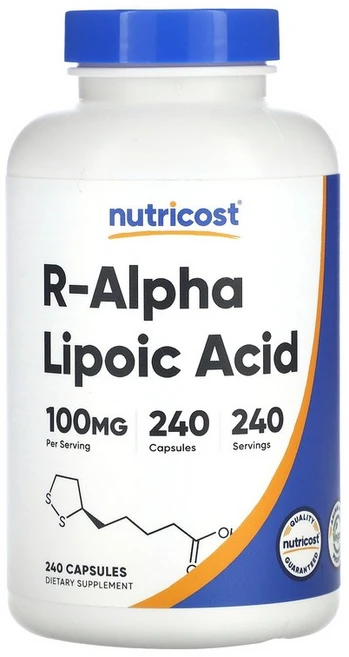 뉴트리코스트 Nutricost r-알파리포산 100mg 캡슐 240정125296원산지:기타, 240 개, 1개 - 쿠팡