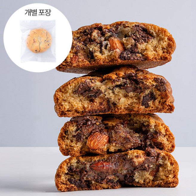 [카페노리] 냉동완제품 - 아몬드 다크초코 르뱅쿠키, 6개, 90g