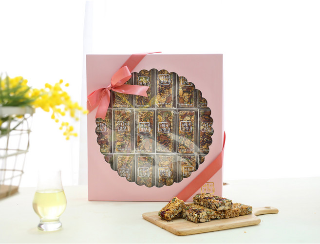 러블리강정 [ 프리미엄 견과류바 선물세트 ] 대 36개입 / 예약발송은 배송 요청사항 기재, 1세트, 쇼핑백 선택(O), 리본선택(O), 1.44kg