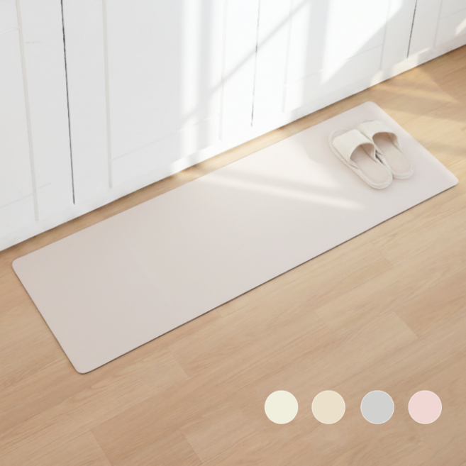 보니츠 소프트 빨아쓰는 규조토 발매트, 라이트 베이지+사각형