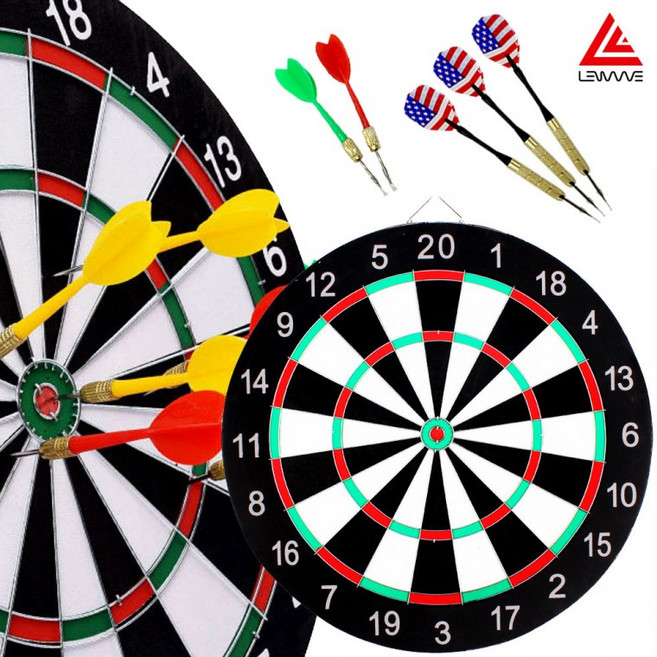 런웨이브 다트세트 다트판+다트핀 풀세트 집중력향상 게임 양면 과녁 다트보드, LW-6인치 다트판+일반핀2개세트, 1개