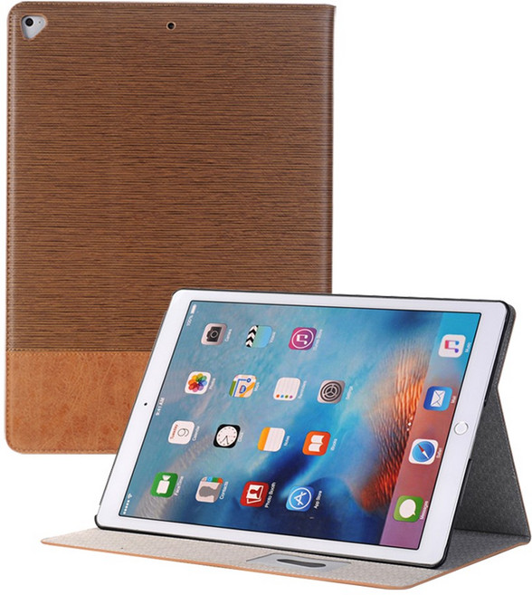 아이패드 프로 12.9 2세대 1세대 코듀로이 가죽 케이스, 브라운, 1개