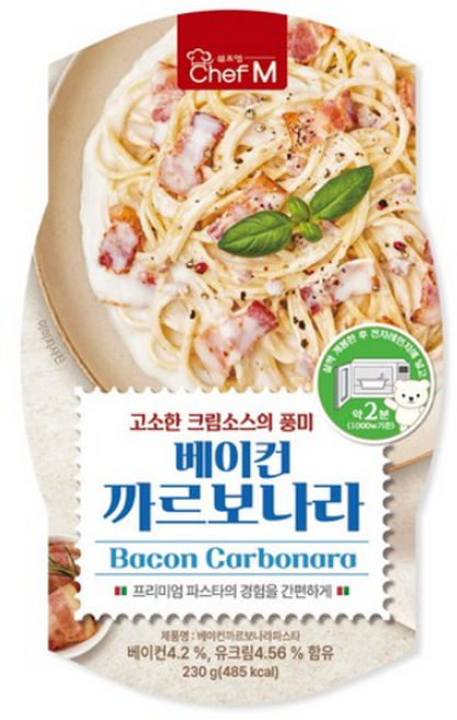 MDS 쉐프엠 베이컨 까르보나라 파스타, 230g, 15개