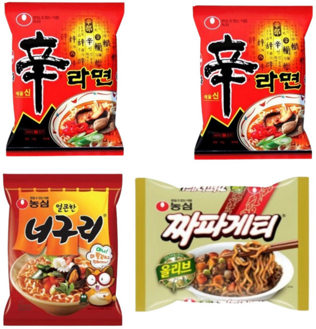 농심라면 3종세트 신라면 5개 너구리 5개 짜파게티 10개 총20개, 20개