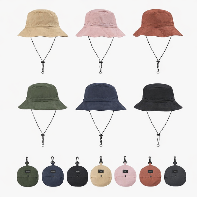 행복한 일상 버킷햇 남녀공용 접이식 벙거지 등산 모자