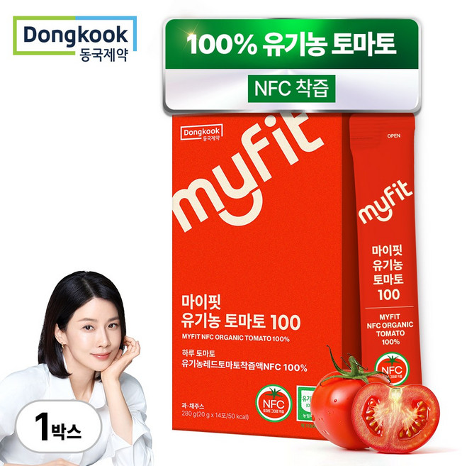 동국제약 마이핏 100% 유기농 토마토 NFC 착즙 스틱, 1개, 280g