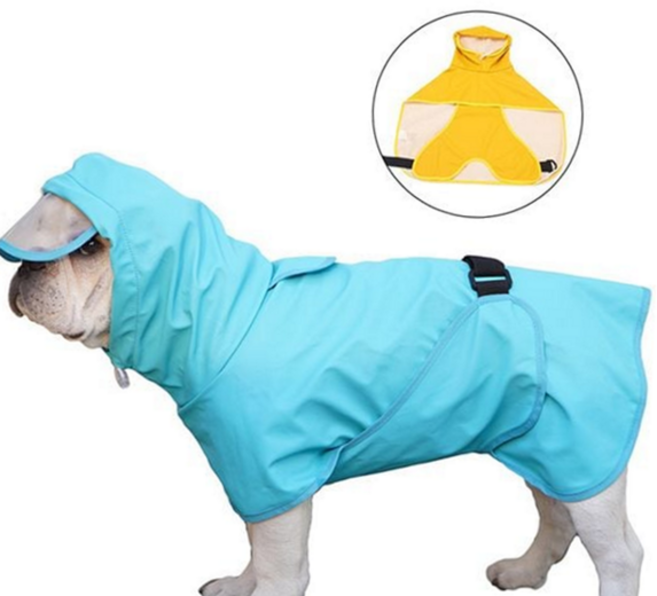 강아지 우비 망토 레인코트 판초 강아지 산책 비옷, 1개, 옐로우