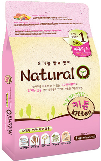 네츄럴오 키튼 5.2kg 고양이 애묘 사료 캣 밥, 1개