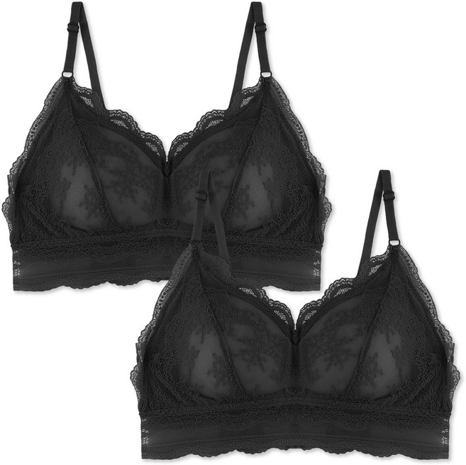 [애프터문] 노와이어 시스루 레이스 브라렛 2매 세트