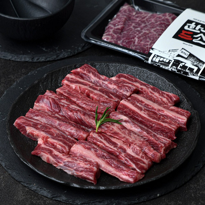 [한우드소] 국내산 친환경 아산 한우 명가 1++갈비살 200g, 1개