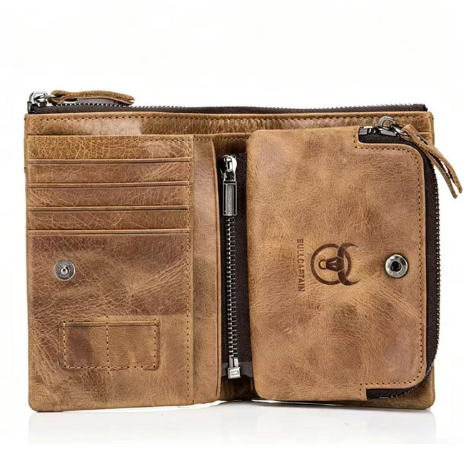 複古真皮男士錢包 RFID 防盜刷 頭層牛皮多卡位短夾