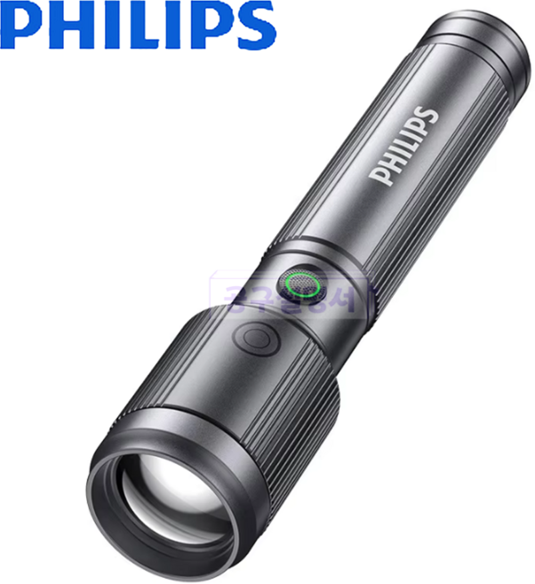 필립스 멀티 LED 미니 플래시 라이트 SFL2141 손전등 650루멘 USB충전 등산 낚시 캠핑 자전거, 1개, 실버