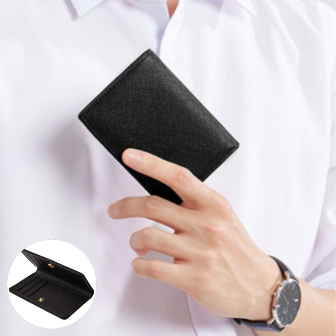 온그로우 9포켓 슬림 스냅 버튼 카드 지갑