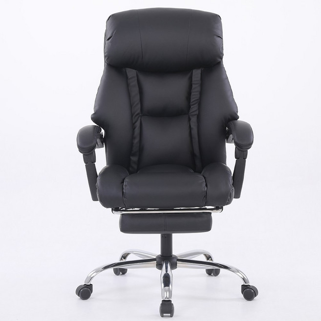 체어스토리 메이 침대형 발받침 중역 사무용 의자, 블랙
