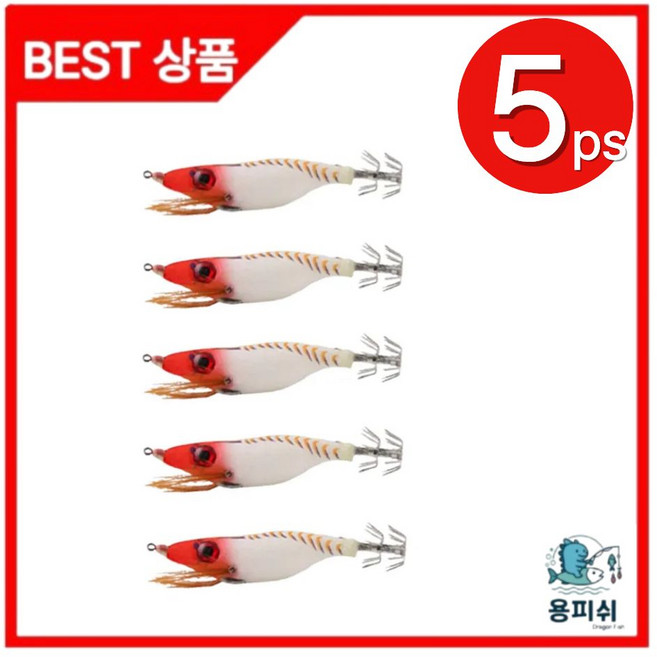 용피쉬 쭈꾸미 갑오징어 한치 문어 야광 에기, 5개, 7.8g, 114번 고추장