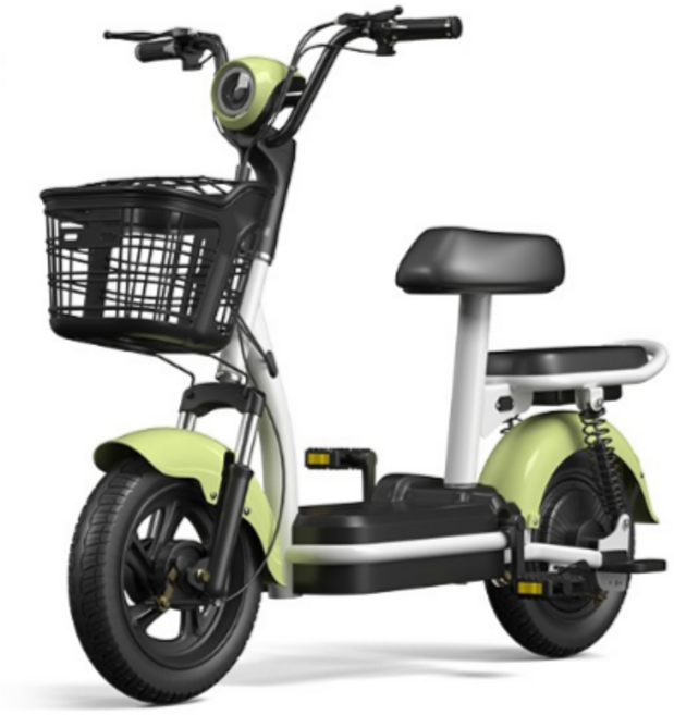 [ZHIPUX] 고출력 초경량 전기 자전거 배달 자토바이 로드 출퇴근 전동 미니 벨로, 테크니컬 12A배터리 65km주행 - 그린