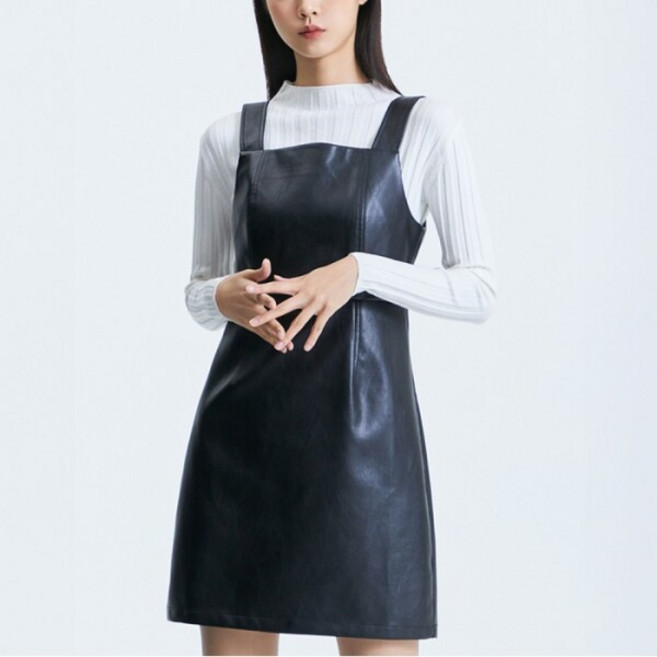 [미쏘] 가죽 미니원피스 (MIWOWBC39G-T)