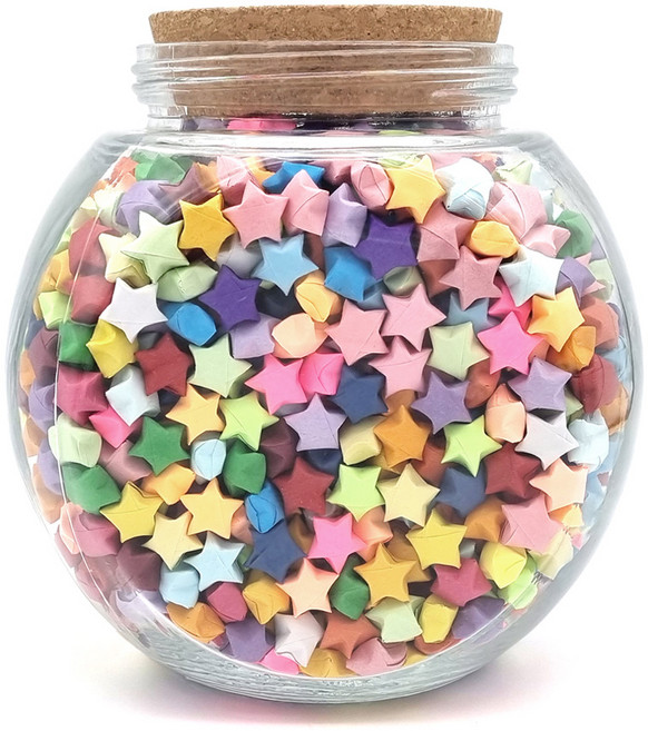 더이안 종이학 종이별 학알 종이접기 코르크 유리병 보관병 2200ml