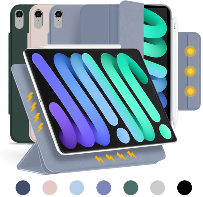 아이패드 미니 6세대 8.3 폴리오 커버형 자석 케이스, 미니6폴리오 핑크샌드, 1개