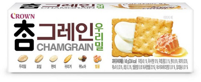 크라운 참그레인 우리밀 과자, 48g, 1개