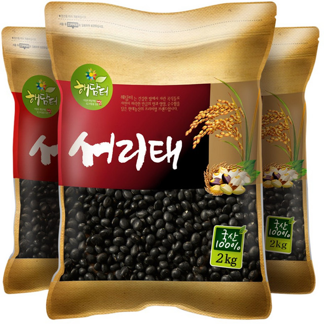 현대농산 국산 서리태 검은콩, 2kg, 3개