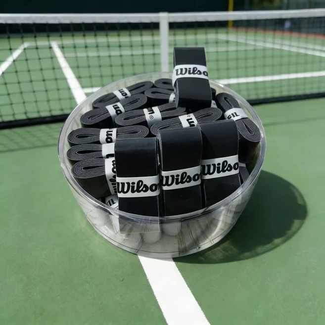 쿠쿠스토어 30개/세트 윌슨 라켓 그립 끈적한 배드민턴 테니스 손잡이 고무 슬리브 미끄럼 방지, 03 WISLON BLACK  30PCS