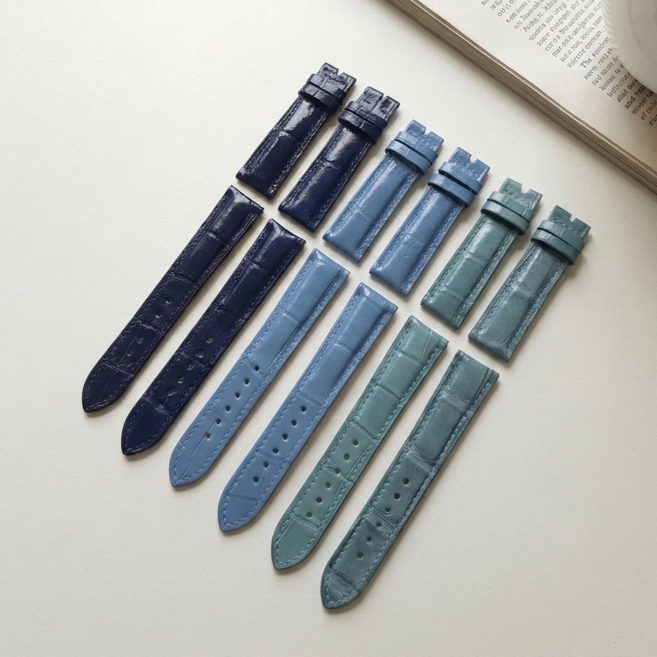 악어가죽 시계줄 양면 악어뱃가죽은 오직 더블비스트랩만 자체제작 핸드메이드 18mm 19mm 20mm 22mm 시계줄