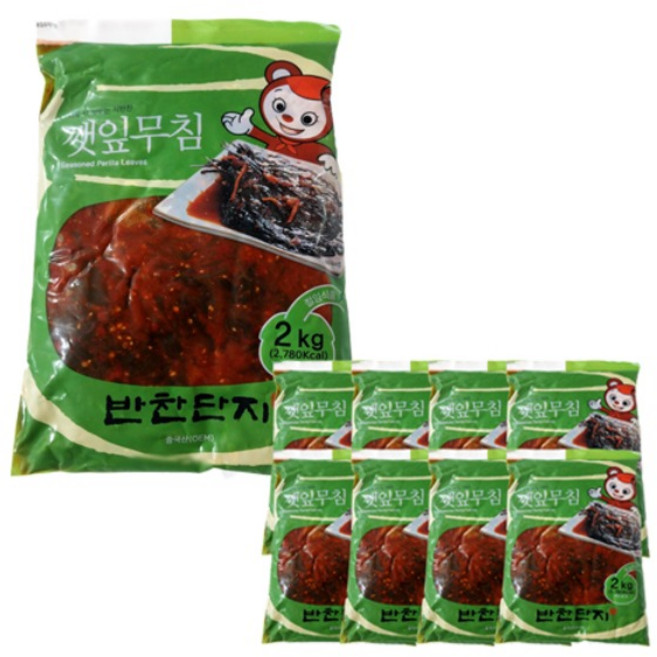 반찬단지 깻잎양념무침, 2kg, 8개