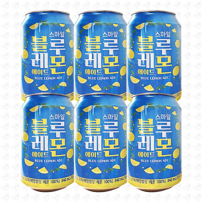 340ml 스마일 블루레몬에이드 6개