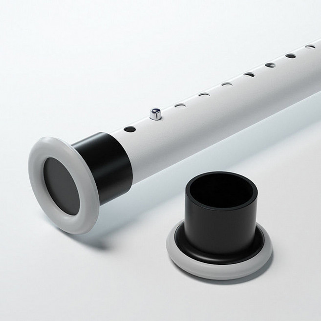 펀치 프리다용도 길이 조절식 강력 압축 커튼 봉, 화이트, 1개