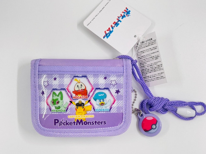 寶可夢 Pocket Monsters 皮卡丘造型兒童掛繩錢包 紫色輕巧便攜零錢包