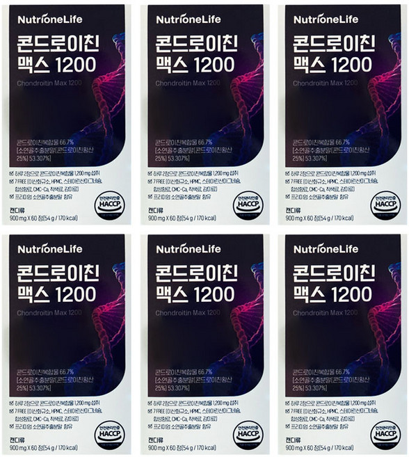 뉴트리원 콘드로이친 맥스 1200 1개 1개월, 60정, 6개