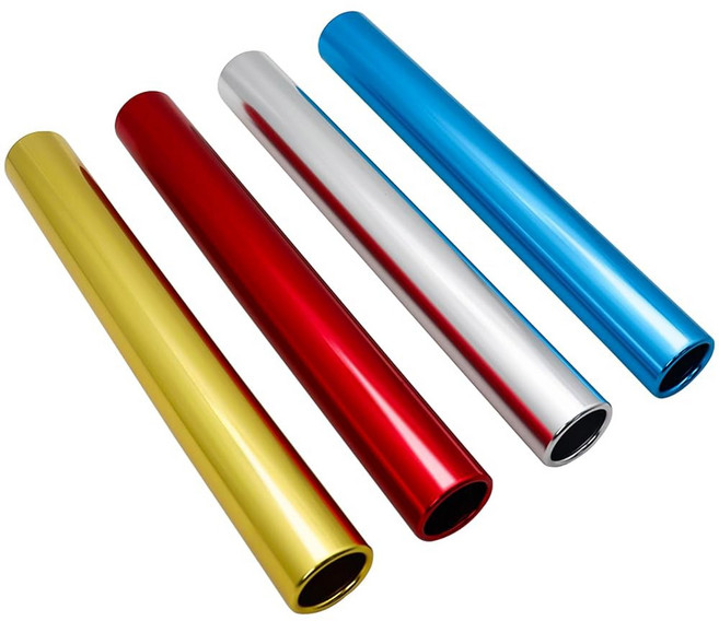 육상 및 선수를 위한 볼벤트 알루미늄 합금 필드 릴레이 바톤 야외 달리기 스포츠 레이스 스틱 매끄러운 중공 튜브 경량 내구성 디자인 멀티 컬러, 4 Colors Assorted, 4Pcs