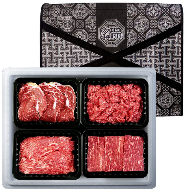 [농협안심한우] 프리미엄 1등급 한우 선물세트 (등심+불고기+국거리+장조림) 1.2kg, 300g, 1