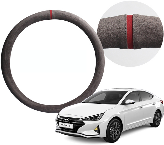 딜온 물빠짐 없는 프리미엄 올시즌 스웨이드 핸들커버 국내생산, 아반떼AD 다크그레이