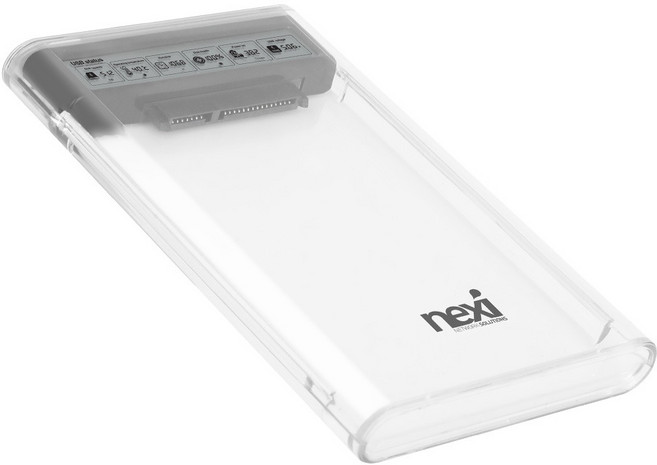넥시 2.5인치 SSD 외장 케이스 투명 HDD 리더기 디스플레이 지원