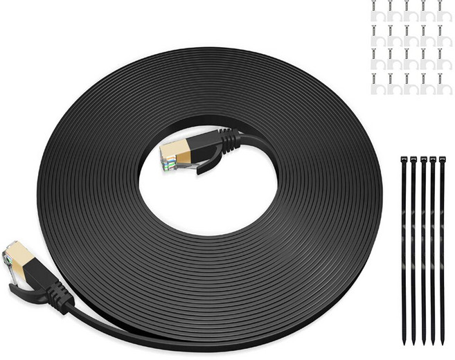 CAT 8 네트워크 케이블, 30m, 1개, 블랙