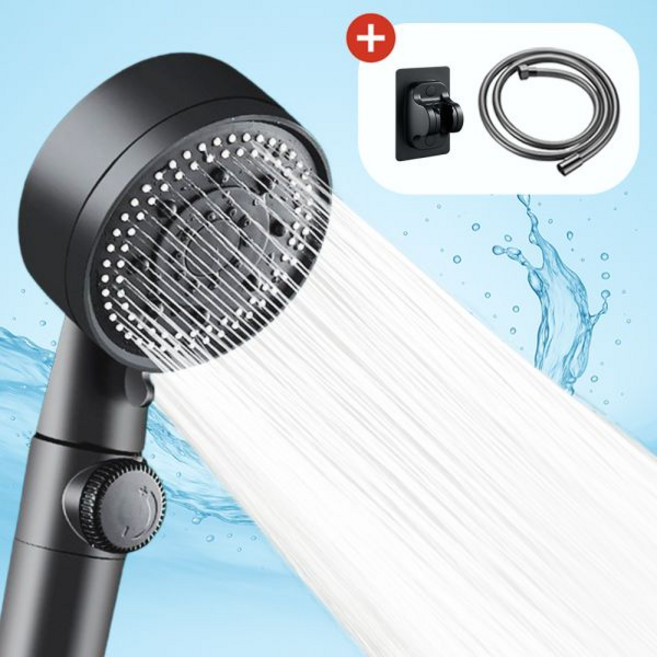 비타크린 샤워기 헤드 5단계 수압상승 절수 온오프 필터샤워기, 프리미엄블랙