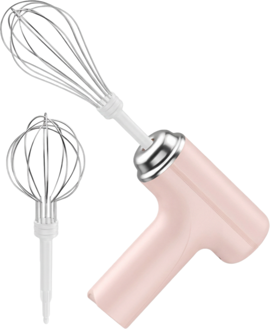 무선 전동 핸드믹서 긴 교반망+등불형 거품망 포함 가정용 베이킹, HZ-002(핑크)