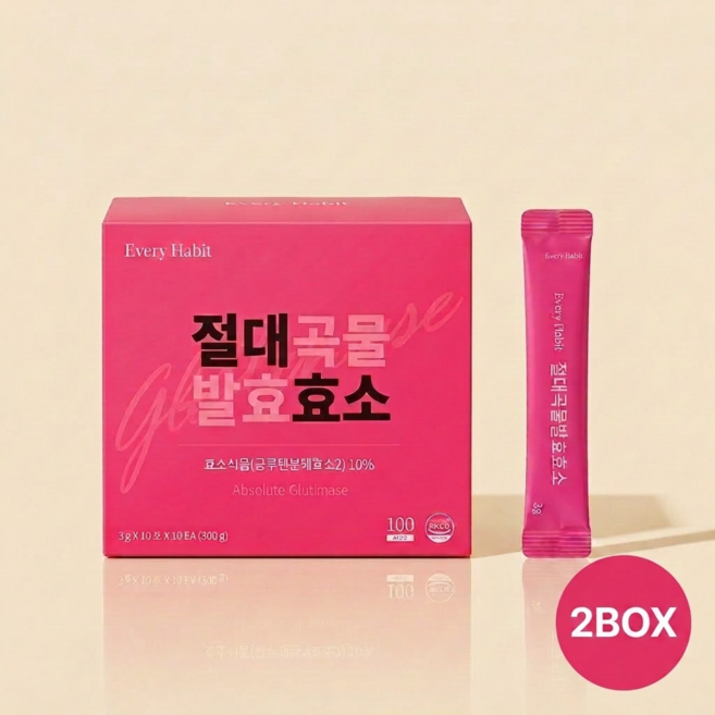 절대곡물발효효소 프로테아제 차전자피 블루베리맛 효소 대용량 100포, 2박스, 100회분