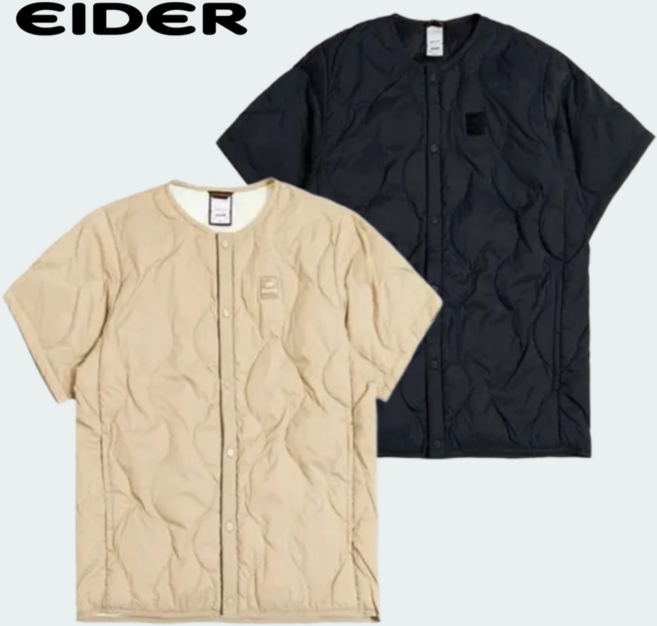 아이더 남여공용 베이직 하프 퀄팅형 반팔 슬림 경량 다운 자켓 보온 방풍 아웃도어 캐주얼 구스다운 추천 이월상품 [매장정품]