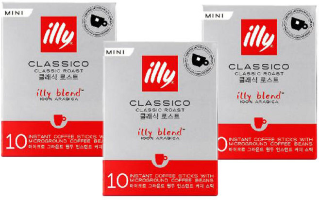 일리 클래식 로스트 레귤러 미니 인스턴트 원두 커피 스틱 1g 30개입, 10개입, 3개