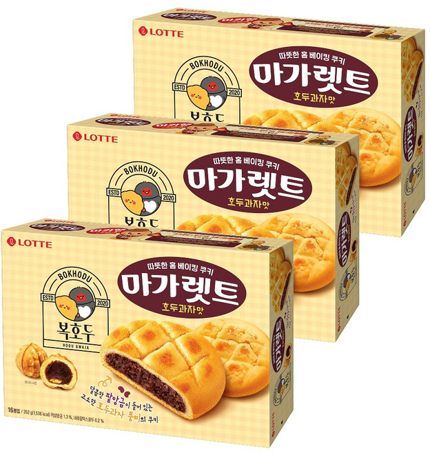 (NEW신상) 복호두x마가렛트 호두과자맛, 3개, 352g