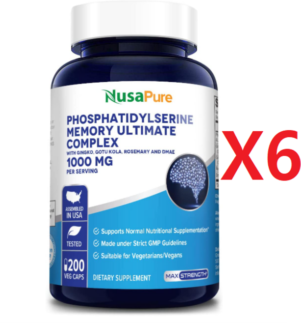 누사퓨어 포스파티딜세린 포스타딜세린 1000mg 200캡슐 6개, 200정