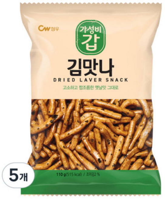 청우식품 김맛나, 110g, 5개