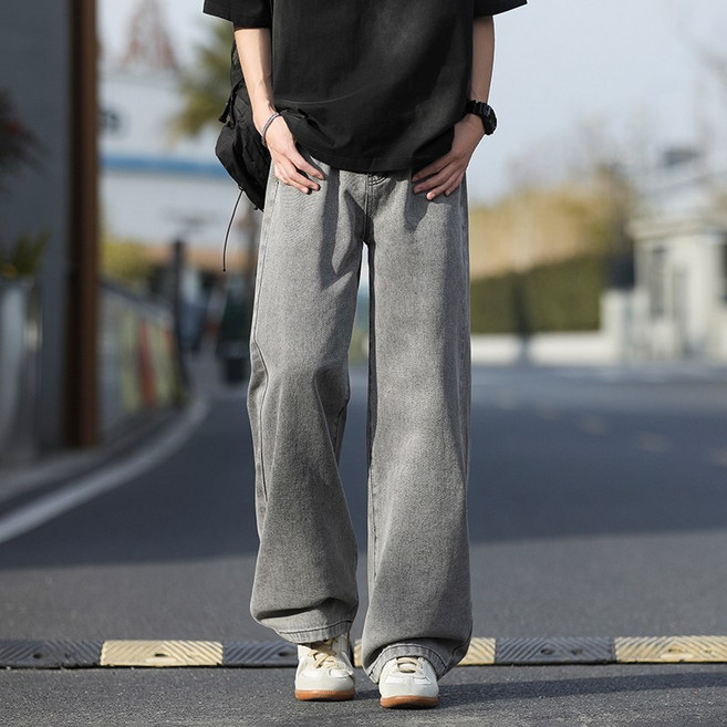 CHAODASHI 寬鬆直筒牛仔褲